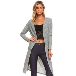 Ribbed Shimmer Cardigan